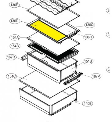 AHT74914101 Hylla vikbar framdel Shelf Assembly,Refrigerator