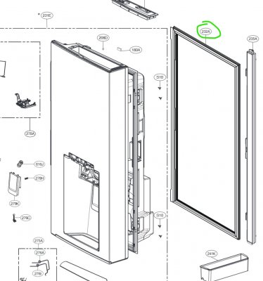 Kyldörr list ADX72930427 (Gasket)