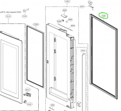 Kyldörr list ADX72930428 (Gasket)