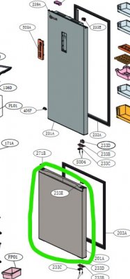 Frysdörr Door Foam Assembly,Freezer