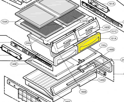 3391JJ2012C Låda TRAY ASSEMBLY,VEGETABLE. FINNES EJ.