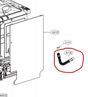 AEM74333102 Dränerings slang diskmaskin