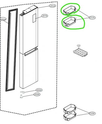 LG Dörr låda frys MAN63668601