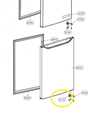 MJB61989801 Stopper,Door
